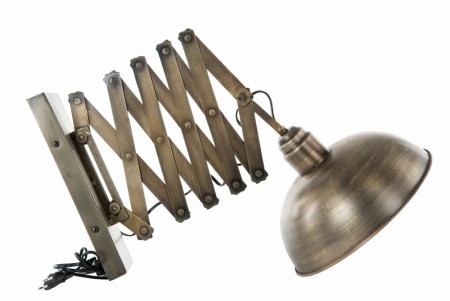 Vegglampe antikk messing